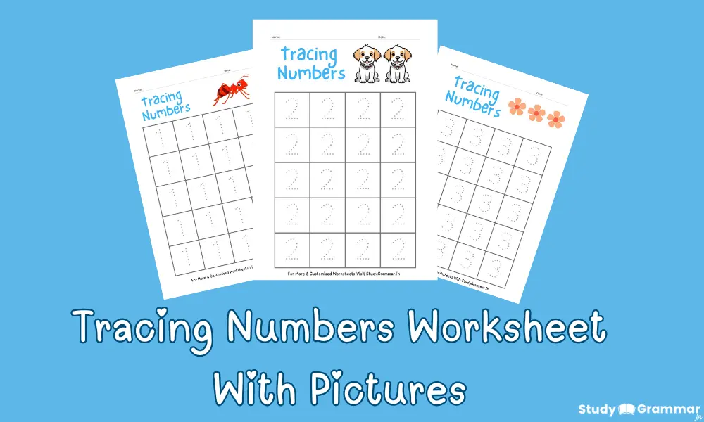 Tracing Numbers Worksheet With Cute Pictures [Free PDF]